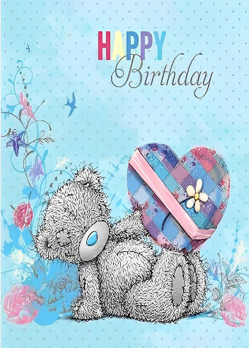 Gray Bear Happy Birthday 5D DIY Diamond Painting Kits