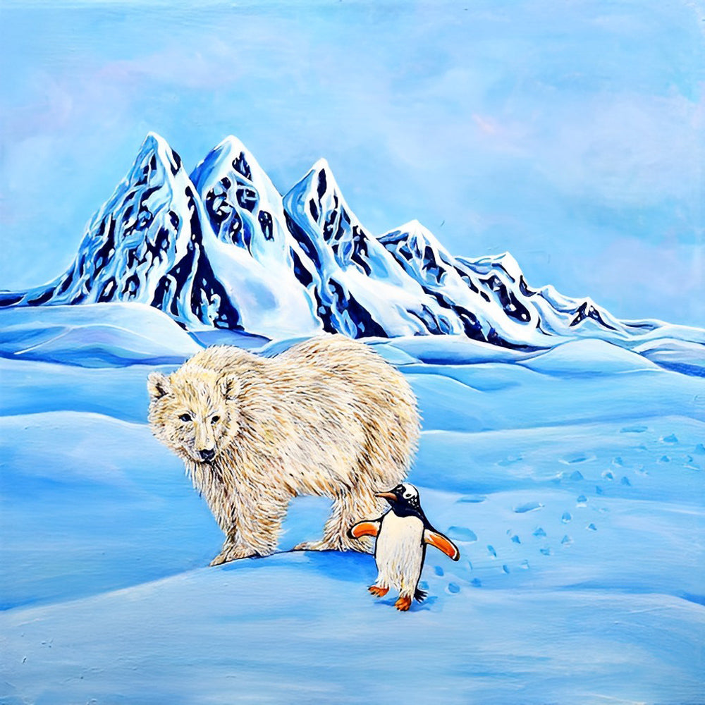 Polar Bear and Penguin Diamond Painting