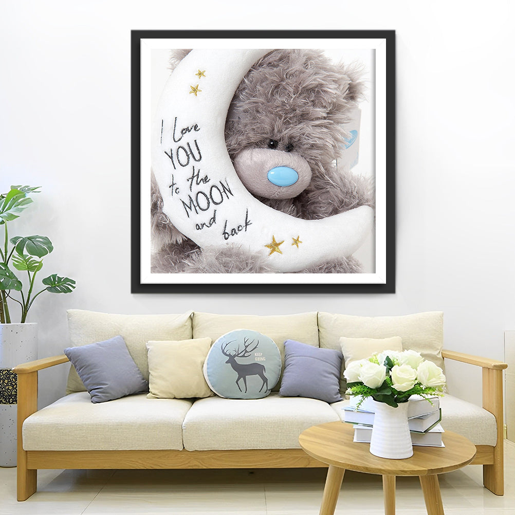 Bear Doll and the Moon Diamond Painting