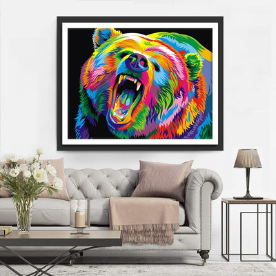 Screaming Colorful Bear 5D DIY Diamond Painting Kits