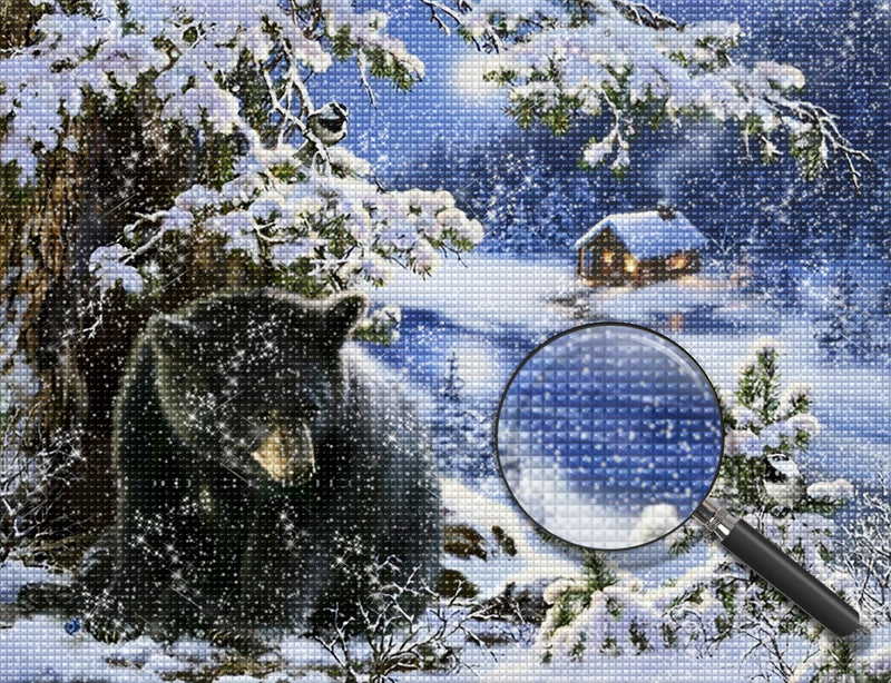 Black Bear in the Snow 5D DIY Diamond Painting Kits