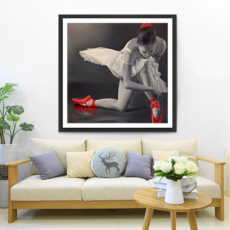 Dancer and Red Dance Shoes 5D DIY Diamond Painting Kits
