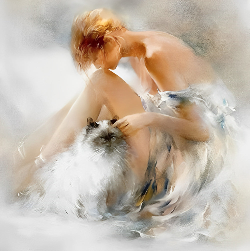 Beauty and the Cat Diamond Painting