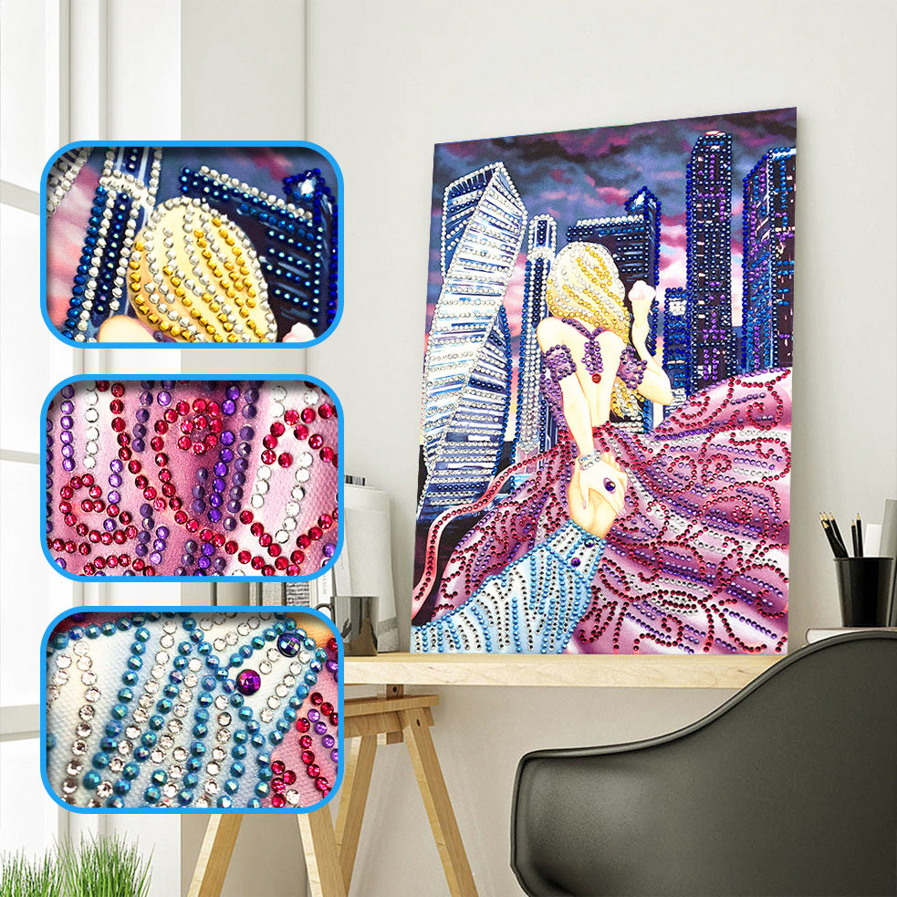 Couple in City Special Shaped Drills Beauty Diamond Painting