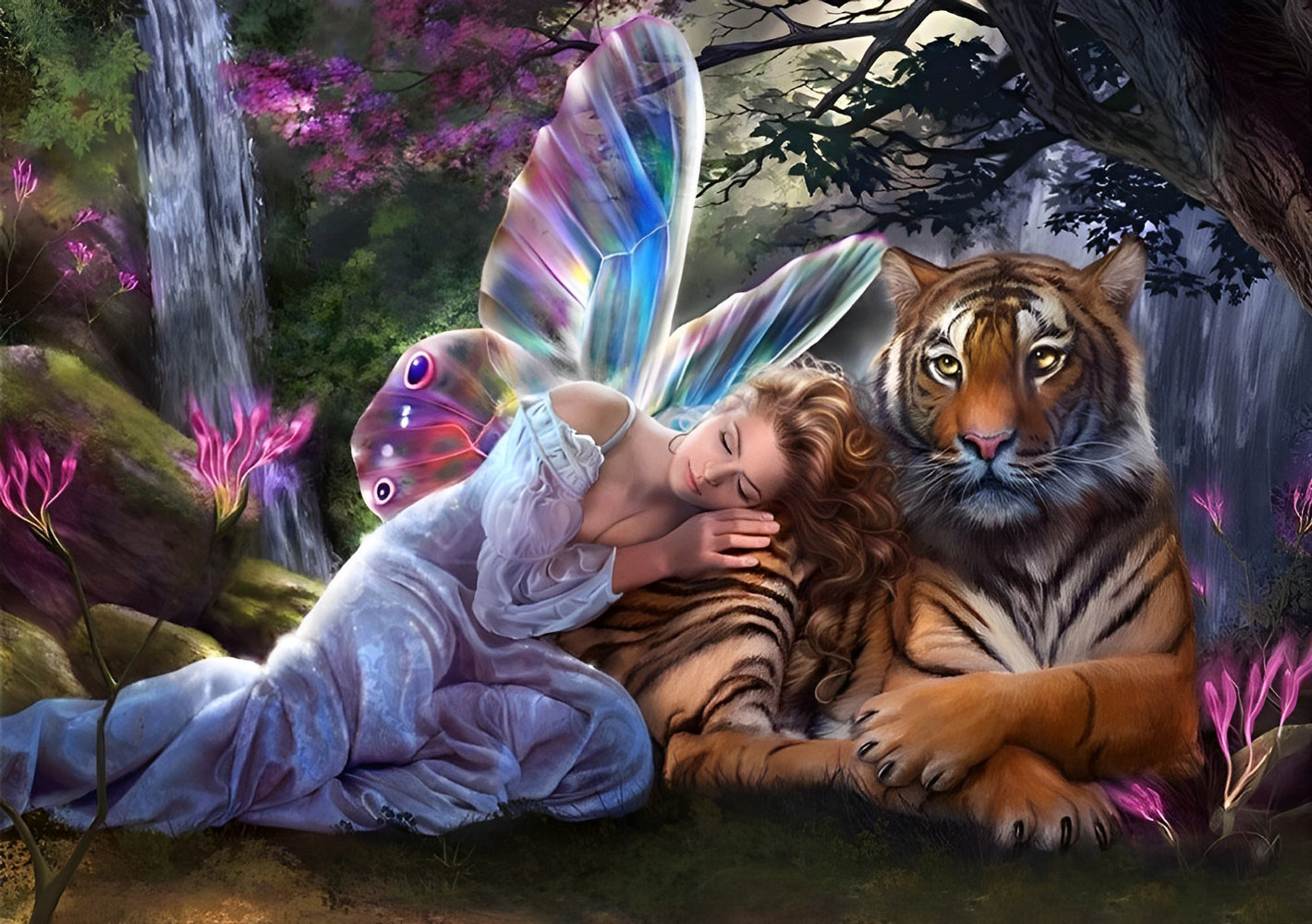 Bengal Tiger and Belle Fairy Diamond Painting