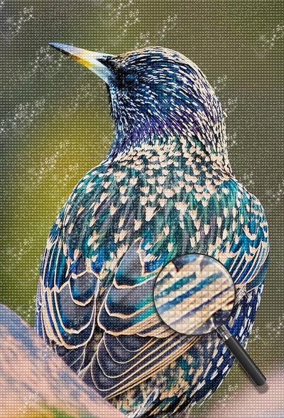 Blue Bird with White Dots Diamond Painting