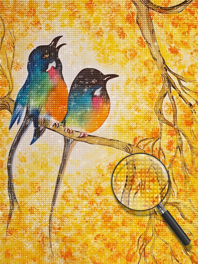 Two Coated Birds Diamond Painting