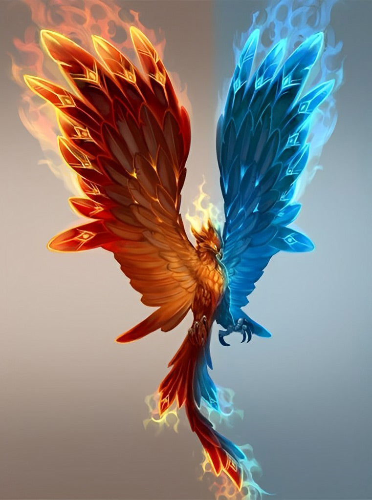 Phoenix of Water and Flame Diamond Painting