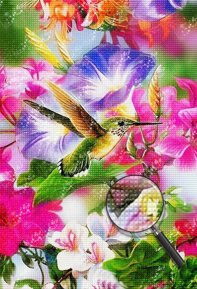 Hummingbird and Bindweed Diamond Painting