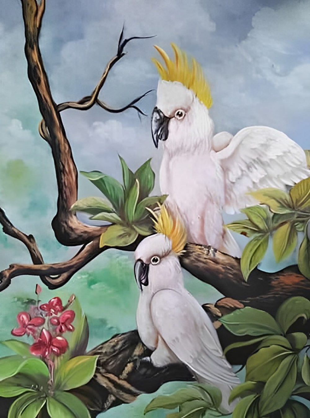 Parrots with Yellow Feathers on the Head Diamond Painting