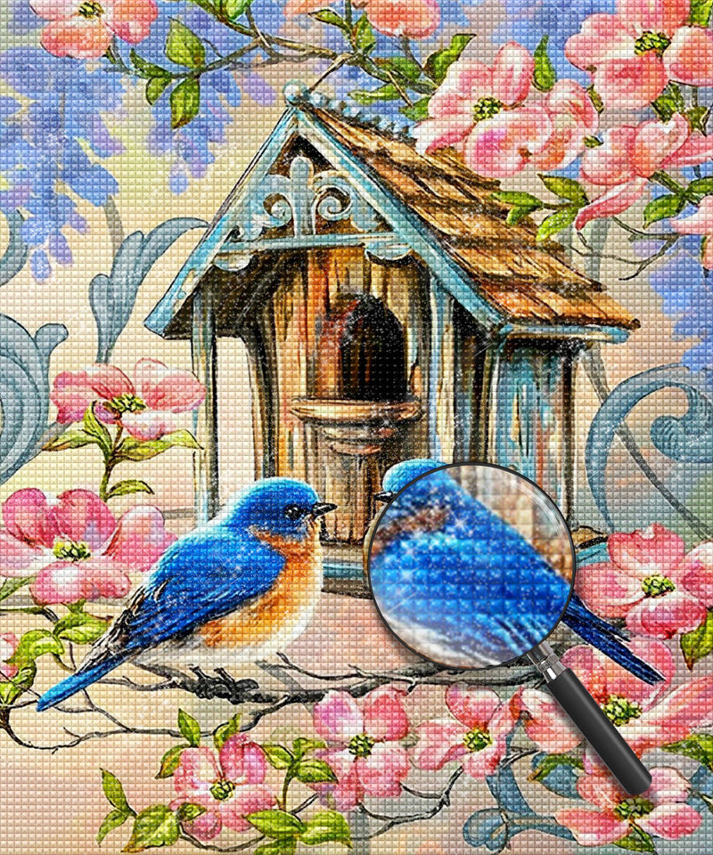 Titmouses and the House Diamond Painting