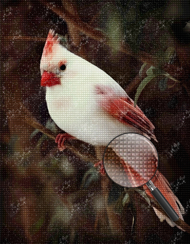 White Bird with Red Beak 5D DIY Diamond Painting Kits