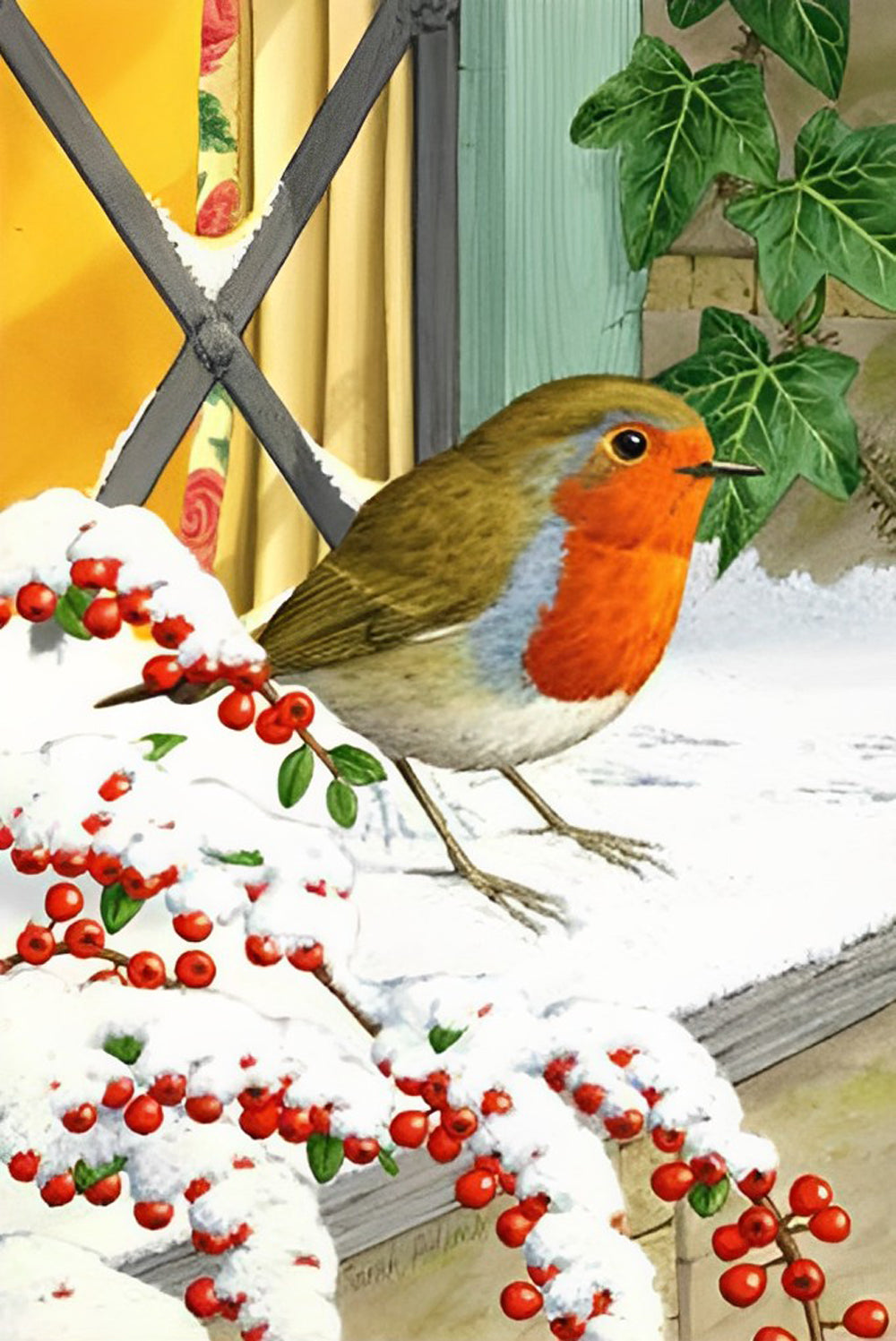 Bird on the Windowsill Diamond Painting