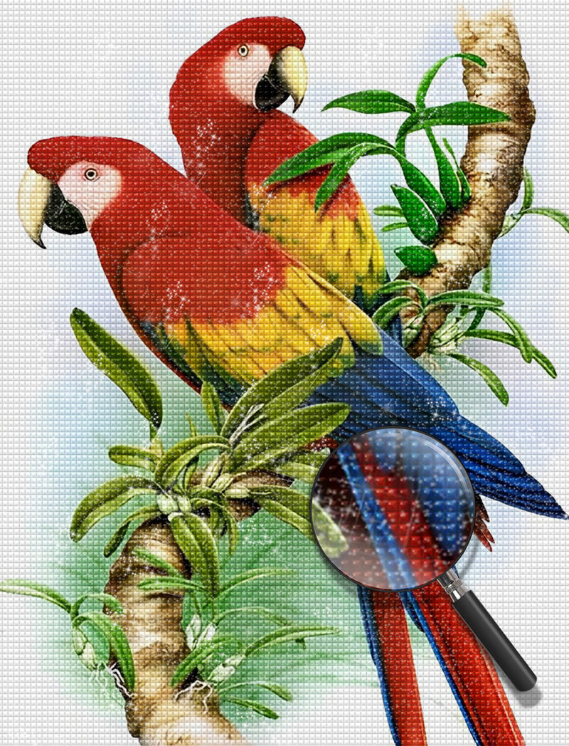 Two Parrots on the Branch 5D DIY Diamond Painting Kits