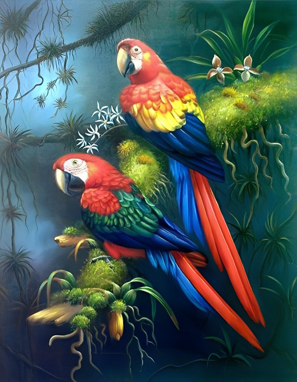 Colorful Parrots Diamond Painting