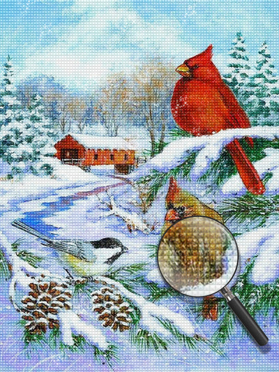 Cardinalidae in the Snow 5D DIY Diamond Painting Kits