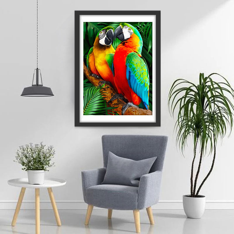 Two Macaw Parrots Diamond Painting