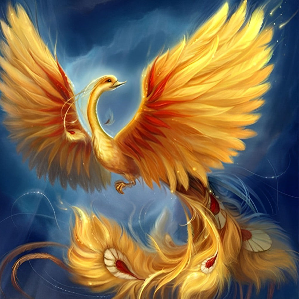 Flying Golden Phoenix Diamond Painting