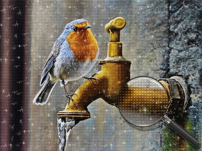 Cute Bird and Golden Faucet 5D DIY Diamond Painting Kits