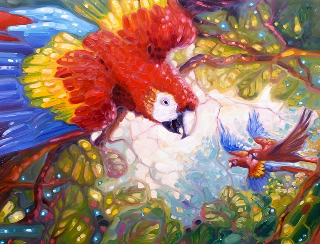 Flying Parrots Diamond Painting