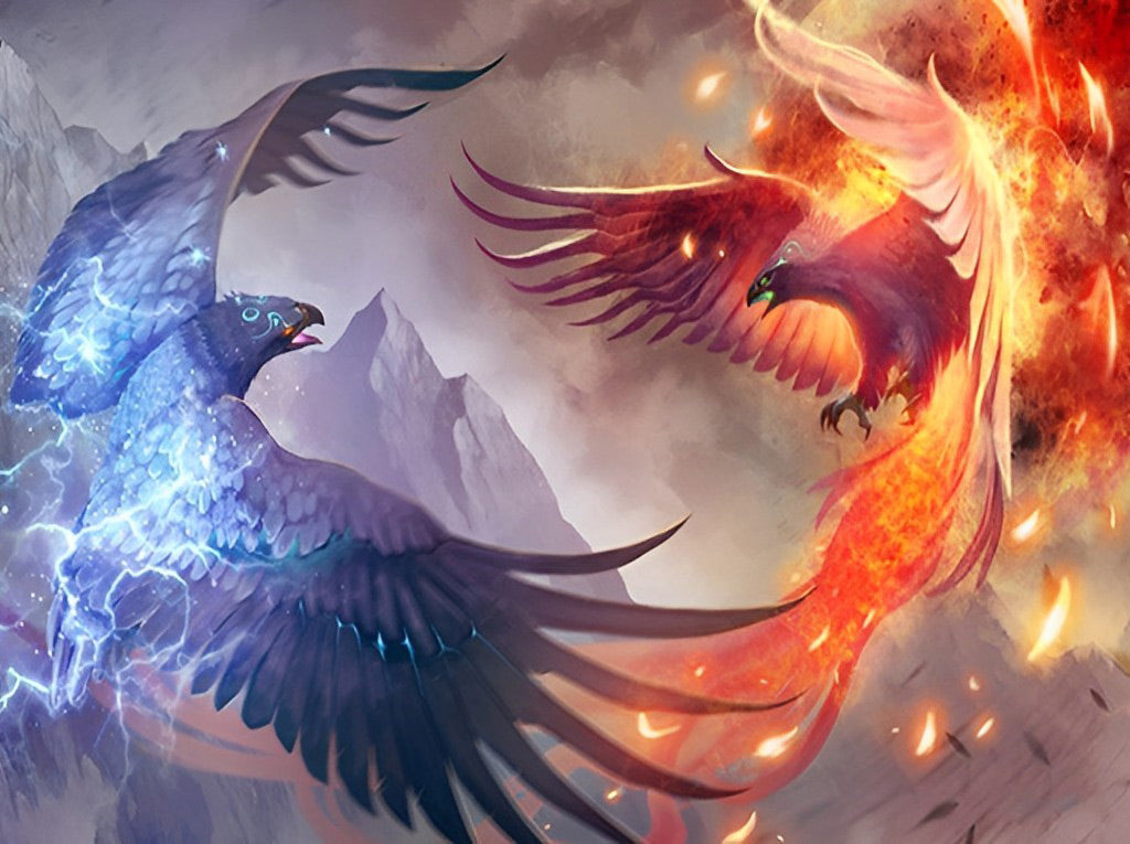 Two Phoenixes Flying Diamond Painting
