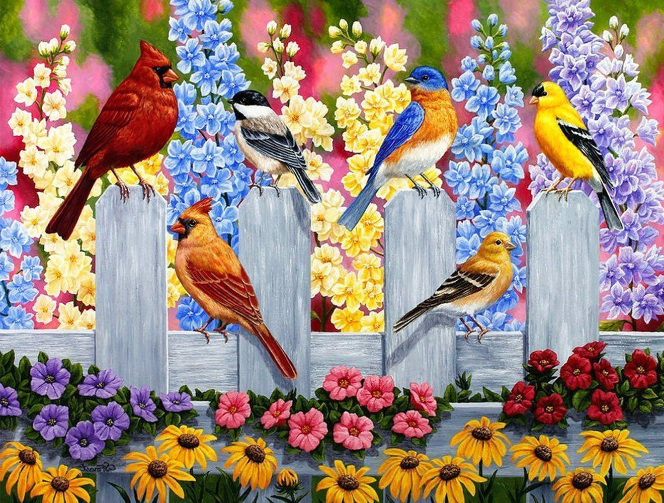Birds on the Fence Diamond Painting