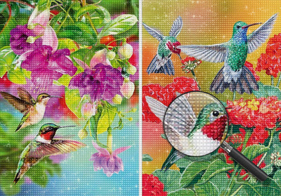 Hummingbirds and Flowers 5D DIY Diamond Painting Kits