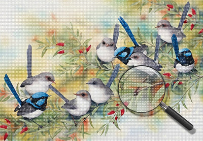 Flock of Birds on the Branch 5D DIY Diamond Painting Kits