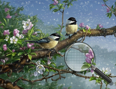Birds and White and Pink Flowers 5D DIY Diamond Painting Kits