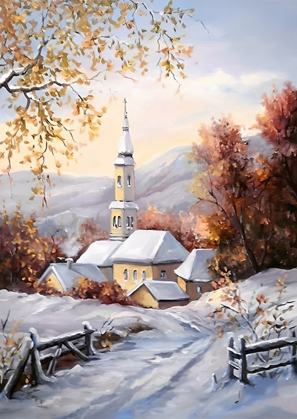 Winter Chapel Diamond Painting