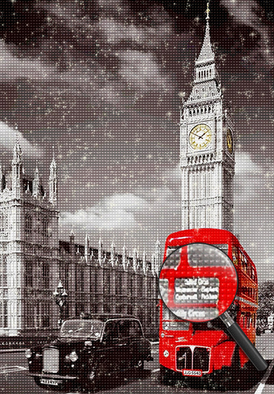 Big Ben and Red Double Decker Bus 5D DIY Diamond Painting Kits