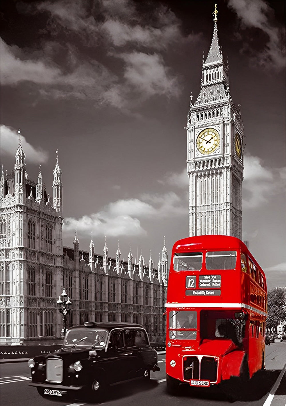 Big Ben and Red Double Decker Bus Diamond Painting
