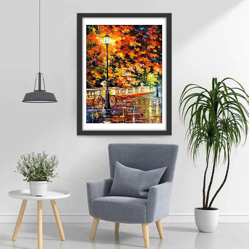 Urban night rain Diamond Painting