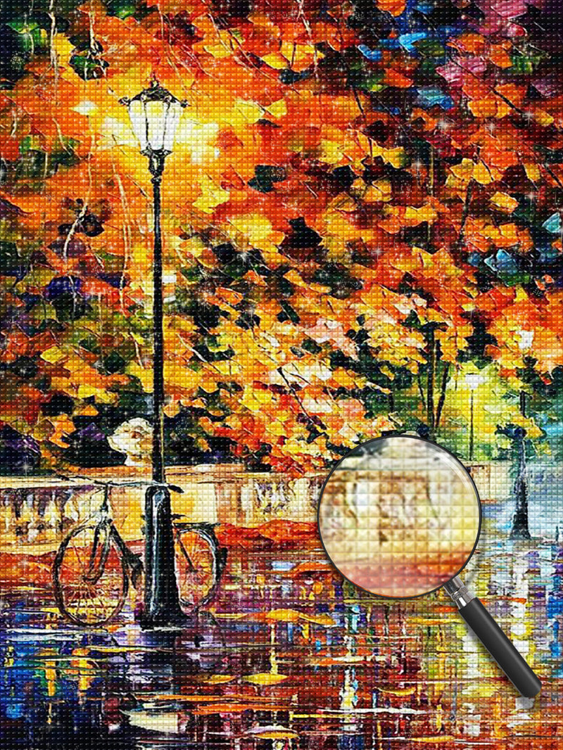 Urban night rain Diamond Painting