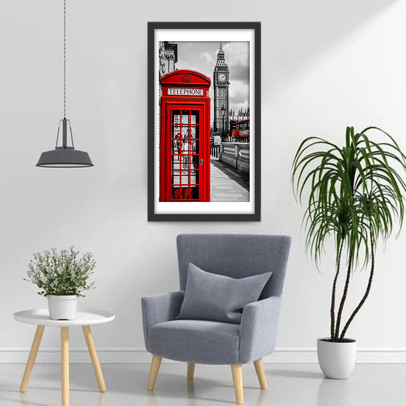 The Red Telephone Box and Big Ben Diamond Painting