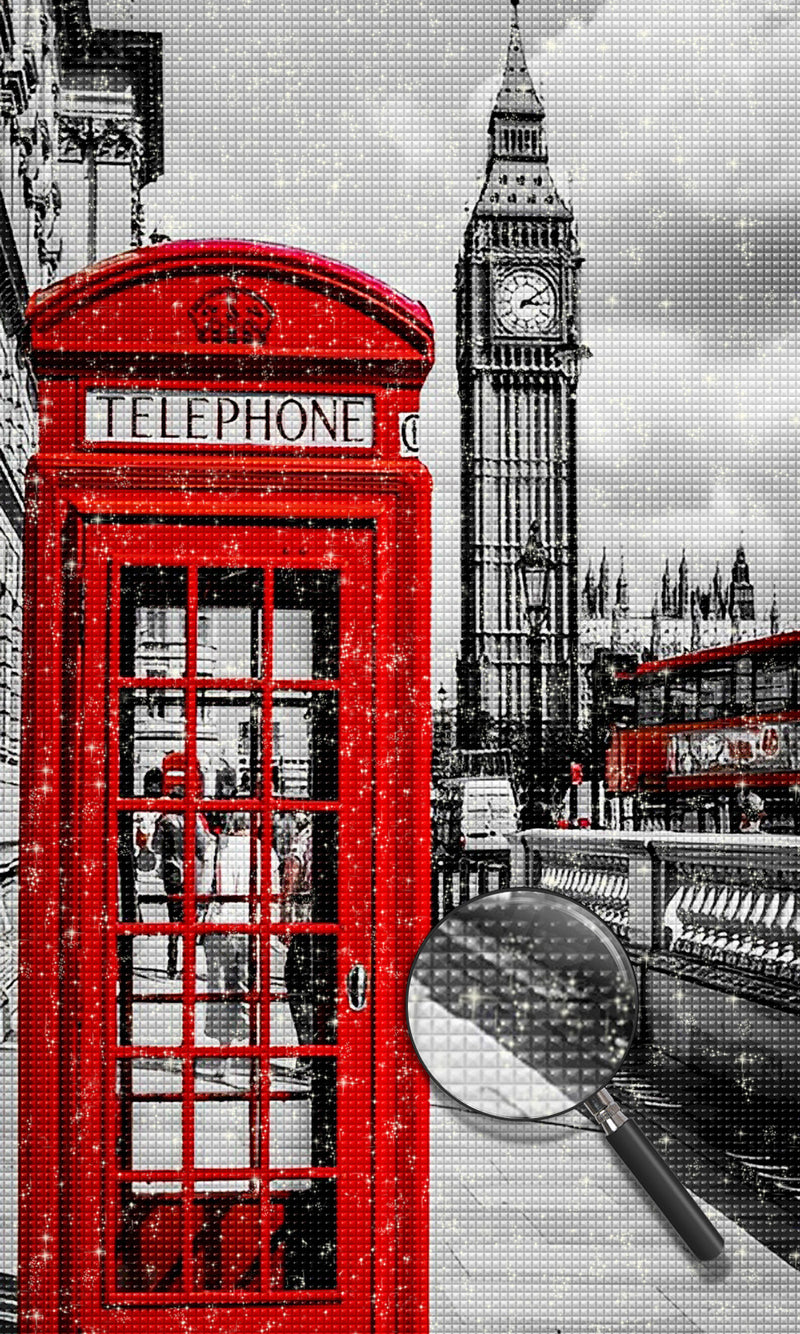 The Red Telephone Box and Big Ben 5D DIY Diamond Painting Kits