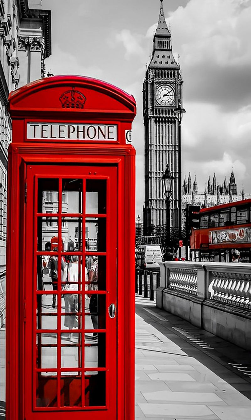 The Red Telephone Box and Big Ben Diamond Painting