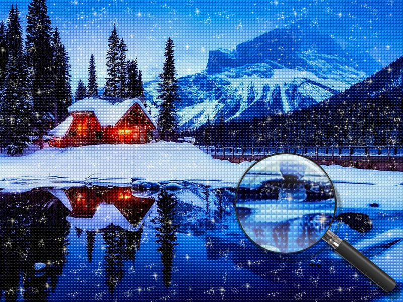 Snowy Mountain Cabin 5D DIY Diamond Painting Kits