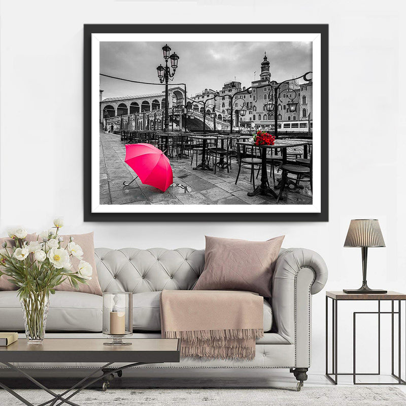 Red Umbrella in Paris 5D DIY Diamond Painting Kits