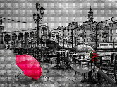 Red Umbrella in Paris 5D DIY Diamond Painting Kits