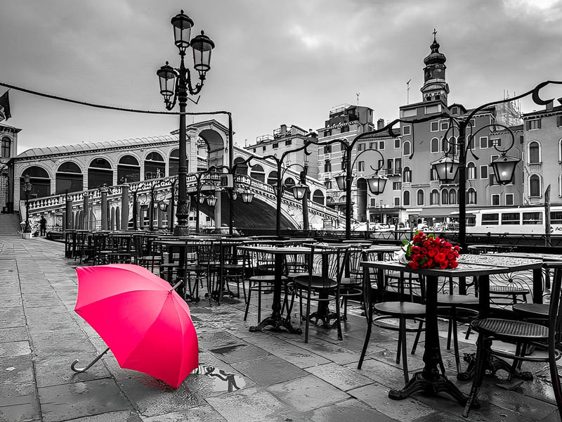 Red Umbrella in Paris Diamond Painting