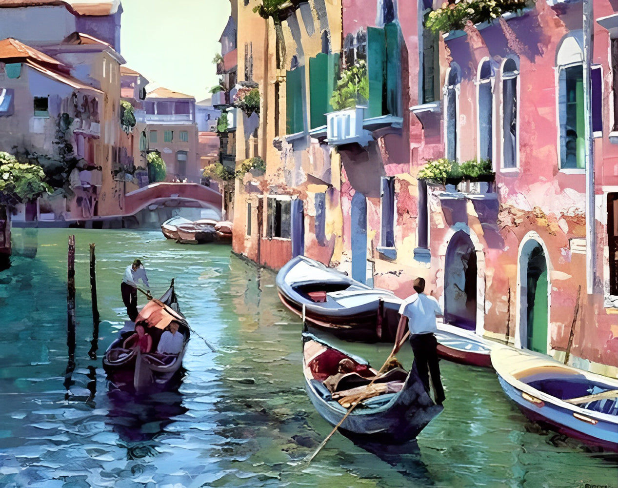 Gondolas in the City of Venice Diamond Painting