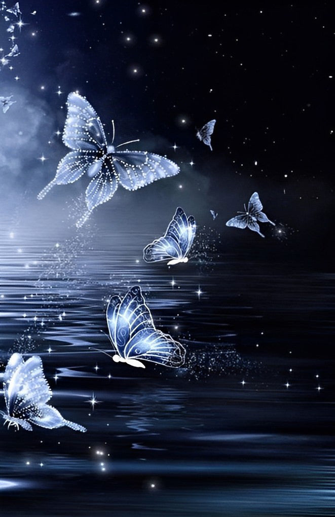 Silver Butterflies Diamond Painting