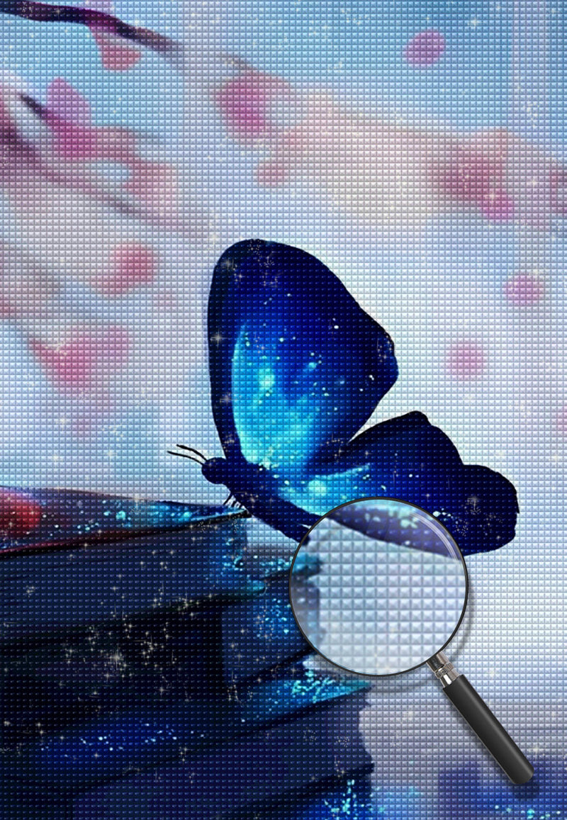 Luminous Blue and Black Butterfly 5D DIY Diamond Painting Kits