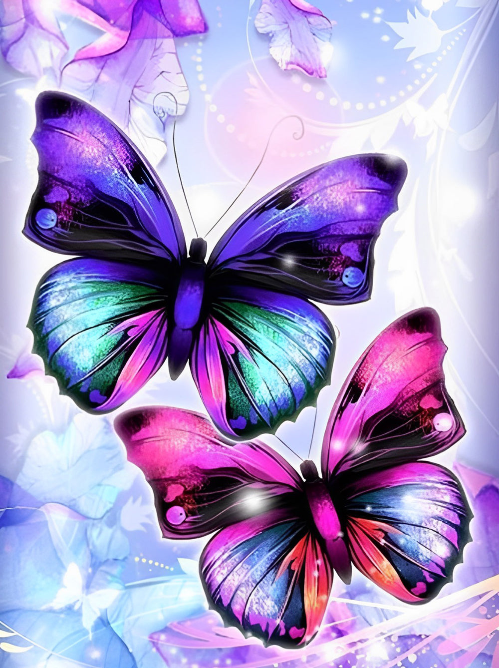 Purple Butterflies and Pink Butterfly Diamond Painting