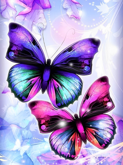 Purple Butterflies and Pink Butterfly 5D DIY Diamond Painting Kits