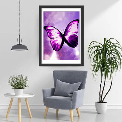 Beautiful Flying Purple Butterfly Diamond Painting