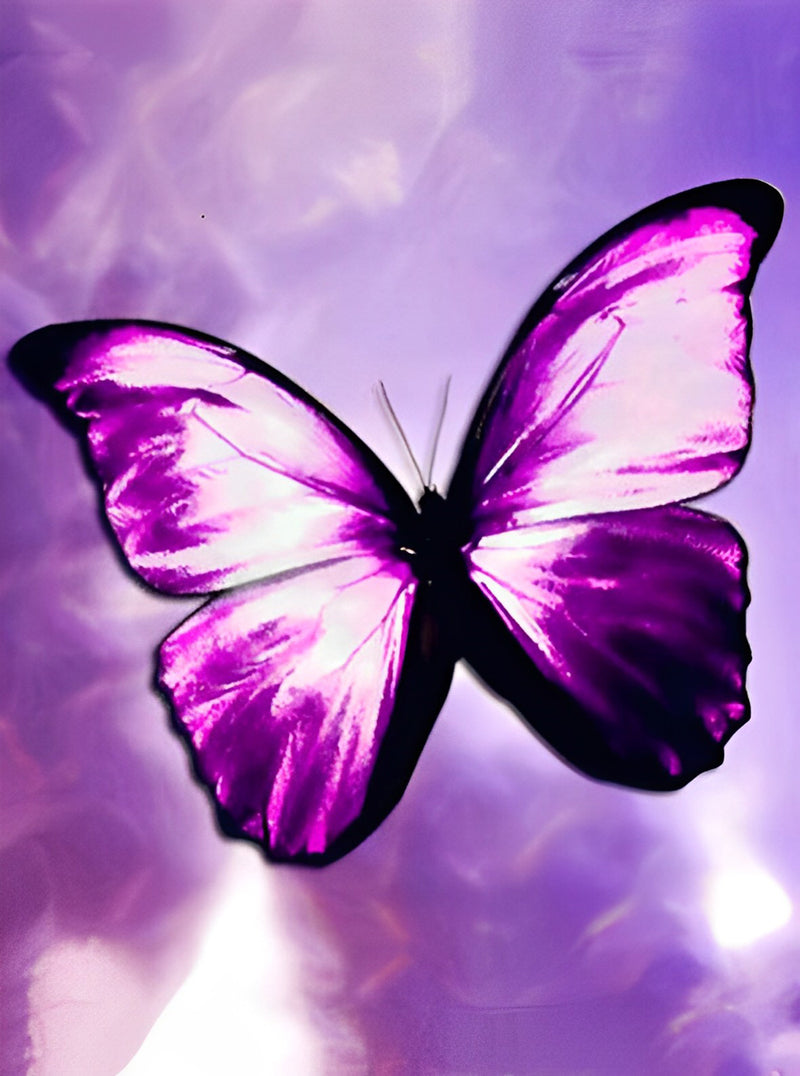 Beautiful Flying Purple Butterfly 5D DIY Diamond Painting Kits
