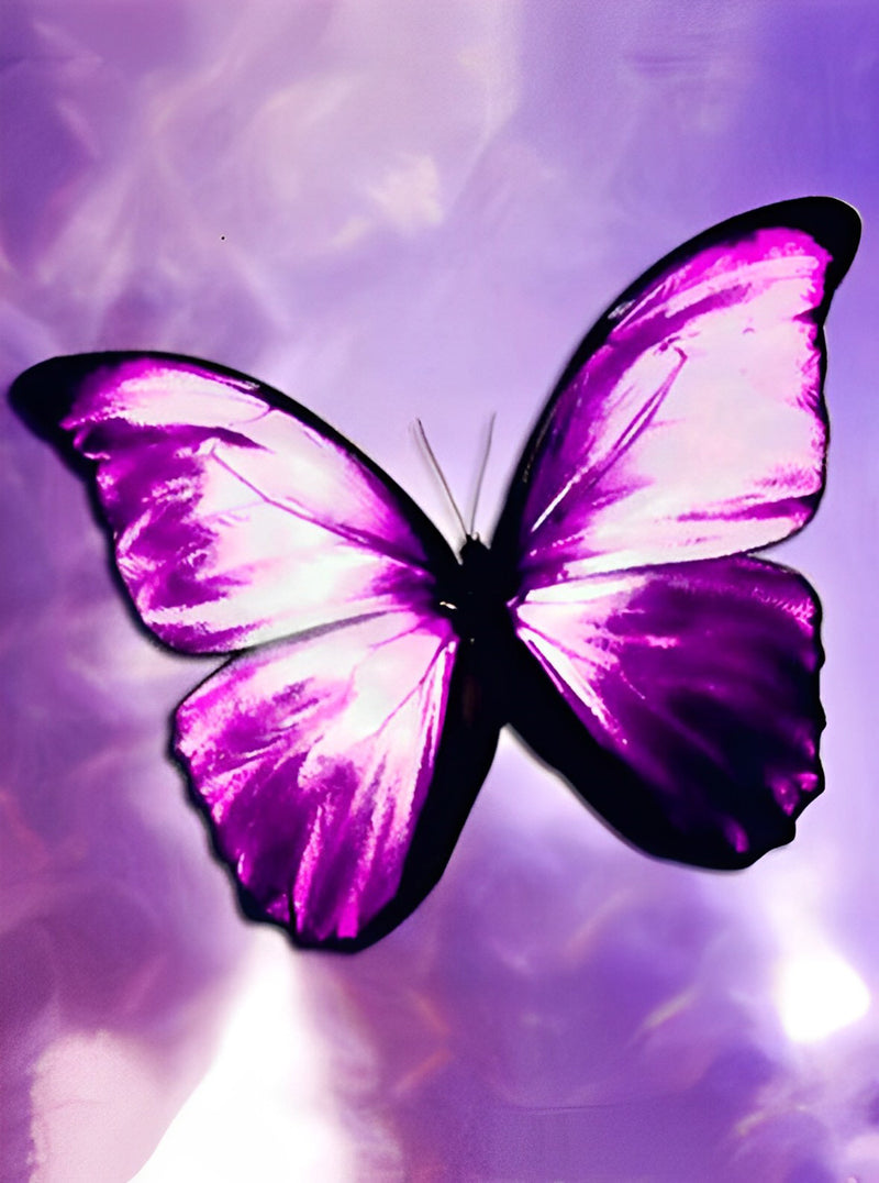 Beautiful Flying Purple Butterfly Diamond Painting