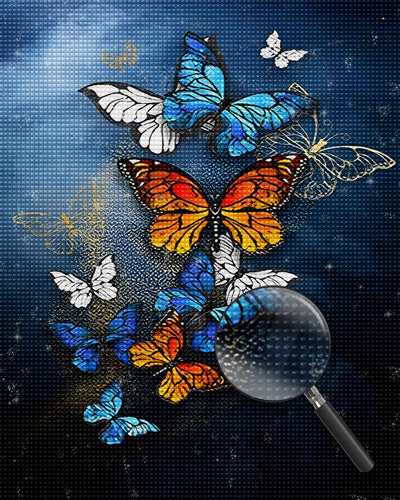 Beautiful Varied Butterflies Flying Diamond Painting